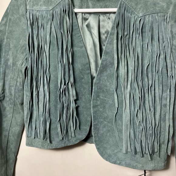 Blank NYC Suede Fringe Jacket - Light Blue - Picture 3 of 8